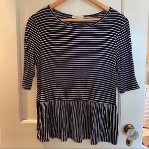 Striped 3/4 sleeve shirt